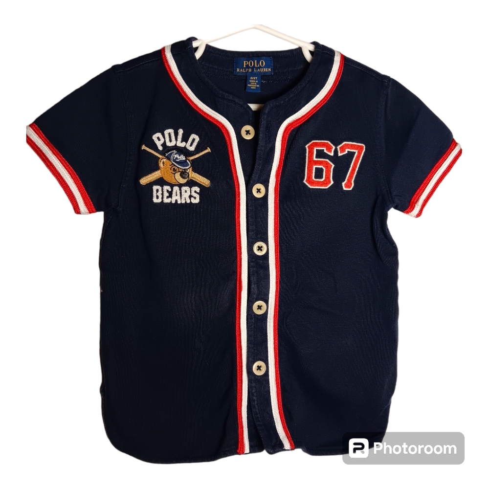 Polo Ralph Lauren Boys' Polo Bear Cotton Baseball Jersey 2T